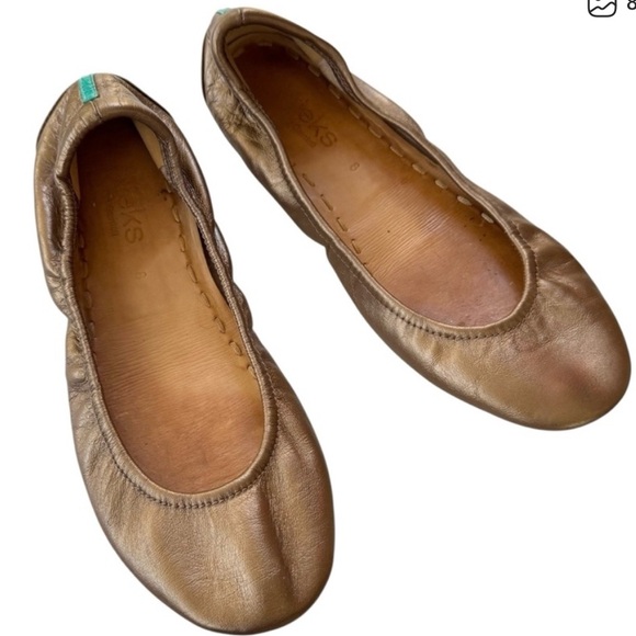 Tieks Metallic Bronze Leather Ballet Flats Shoes Size 8 - Picture 5 of 12